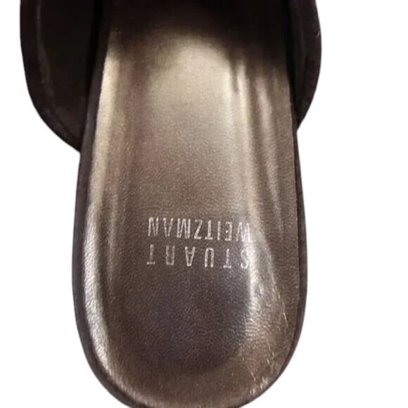Stuart Weitzman Shoes Womens 8.5 Mule Heel Fashion Studs Buckle Leather Classic - Picture 9 of 15